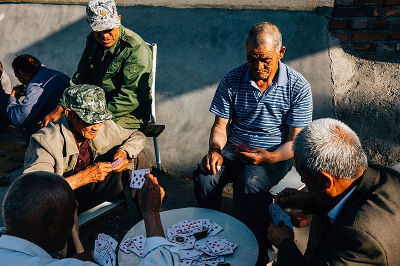 Street Cards players, Billard Players in China